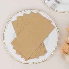 50-Pack Paper Napkins Soft Natural - Disposable 2-Ply Cocktail and Beverage Napkins for Weddings