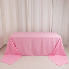 Premium Polyester 90"x156" Rectangle Tablecloth Pink - Seamless 220GSM Stain-Resistant Table Cover