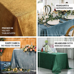 Premium Crushed Velvet 90"x156" Rectangle Tablecloth Sage Green - Reusable Soft Seamless Table Cover