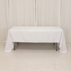 Lamour Satin 60"x126" Rectangle Tablecloth White - Soft & Silk-Like Table Cover for Upscale Dining
