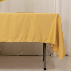 Lamour Satin 60"x102" Rectangle Tablecloth Champagne - Durable & Silky Soft Feel Table Cover