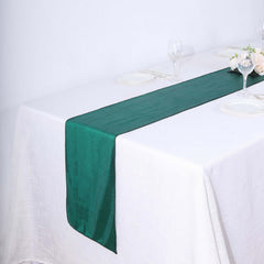 Polyester 12"x108" Table Runner Hunter Emerald Green Shimmer Sequin Dots - Wrinkle-Free Finish Table Linen