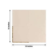50-Pack Paper Beverage Napkins with Gold Foil Edge Ivory - Disposable 2 Ply Cocktail Napkins for Events 6.5"x6.5"