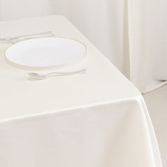 Lamour Satin 54"x54" Table Overlay Square Tablecloth Ivory - Durable & Silk-Like Table Cover