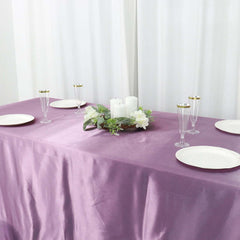 Satin Rectangular 90"x132" Tablecloth Violet Amethyst Satin - Seamless Table Cover