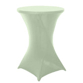 Spandex 24"-32" Round Cocktail Table Cover Sage Green - Easy to Maintain Stretch Fitted Highboy Tablecloth