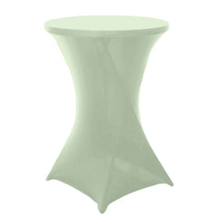 Spandex 24"-32" Round Cocktail Table Cover Sage Green - Easy to Maintain Stretch Fitted Highboy Tablecloth