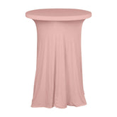 Spandex 32" Round Cocktail Table Cover Skirt Dusty Rose With Natural Wavy Drapes