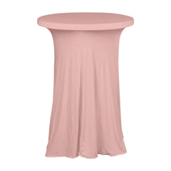 Spandex 32" Round Cocktail Table Cover Skirt Dusty Rose With Natural Wavy Drapes