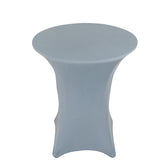 Spandex 33"-36" Round Cocktail Table Cover Dusty Blue - Easy to Maintain Stretch Fitted Highboy Tablecloth