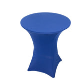 Spandex 33"-36" Round Cocktail Table Cover Royal Blue - Easy to Maintain Stretch Fitted Highboy Tablecloth