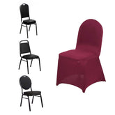 Spandex Chair Cover for Banquet Chairs Burgundy - Stretch 160GSM Fabric with Slip-On Slipcover