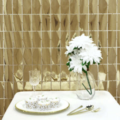Shiny Champagne Metallic Foil Rectangle Curtain Party Backdrop Door Window Curtain - 3ftx6.5ft
