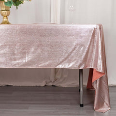 Sequin Dots Polyester 60"x126" Rectangle Tablecloth Shimmering Rose Gold - Wrinkle Free & Sparkling Table Cover