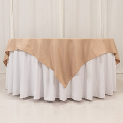 Premium Polyester 70"x70" Table Overlay Square Tablecloth Nude 220GSM Wrinkle-Resistant Table Cover
