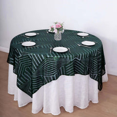 72" Square Hunter Emerald Green Diamond Glitz Sequin Table Overlay Topper