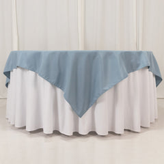 Premium Polyester 70"x70" Table Overlay Square Tablecloth Dusty Blue 220GSM Wrinkle-Resistant Table Cover