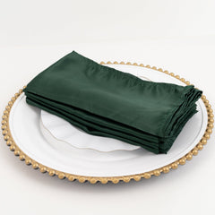 5 Pack Lamour Satin 20"x20" Napkins Hunter Emerald Green - Soft Matte Finish Dinner Napkinss