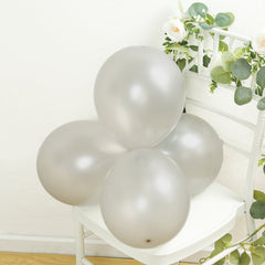 50 Pack Silver Biodegradable Balloons, 12" Thickened Extra Strong Eco-friendly Latex Helium Party Balloons