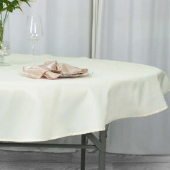 Premium Polyester 70" Round Tablecloth Ivory - Stain and Wrinkle-Resistant 220GSM Table Cover