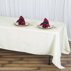 Premium Polyester 72"x120" Rectangle Tablecloth Ivory - 220GSM Stain-Resistant Table Cover