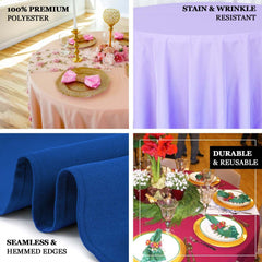 Premium Polyester 90" Round Tablecloth Lavender Lilac - Stain and Wrinkle-Resistant Design with 220GSM Thickness Table Cover