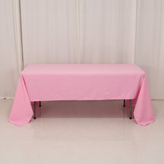 Premium Polyester 60"x126" Rectangle Tablecloth Pink - Stain-Resistant 220GSM Finish Table Cover