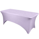 Stretch Spandex 6ft Rectangle Tablecloth Lavender Lilac - Durable Form-Fitting Table Cover