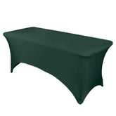 Stretch Spandex 96"x30" Rectangle Table Cover Hunter Emerald Green - Durable Form-Fitting Tablecloth