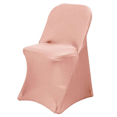 Stretch Spandex Chair Cover Dusty Rose for Folding Chairs - Reusable & Wrinkle-Resistant 160GSM Fitted Slipcover