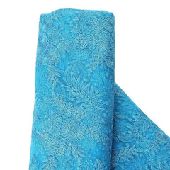 54"x4 Yards Turquoise Floral Embroidered Lace Tulle Fabric Bolt, DIY Craft Fabric Roll