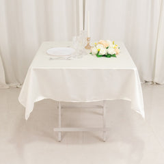 Lamour Satin 54"x54" Square Tablecloth Ivory - Durable & Silk-Like Table Cover
