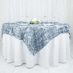 Taffeta 72"x72" Table Overlay Square Tablecloth Dusty Blue - 3D Leaf Petal Table Cover
