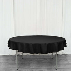 Premium Polyester 70" Round Tablecloth Black - Stain and Wrinkle-Resistant 220GSM Table Cover