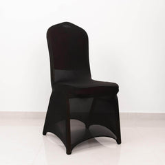 Spandex Chair Cover with Black Rhinestone Buckled Sash Band Blush - Stylish Stretch Fitted Slipcover for Banquets & Events