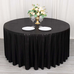 Sequin Dots Polyester Round 120" Tablecloth Black - Wrinkle Free & Sparkling Table Cover