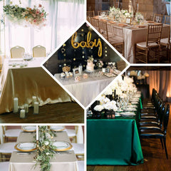 Satin Rectangular 90"x156" Tablecloth Dusty Sage Green - Seamless Table Cover