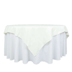 Premium Polyester 70"x70" Table Overlay Square Tablecloth Ivory 220GSM Wrinkle-Resistant Table Cover