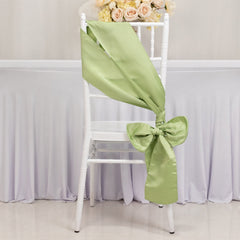 5 Pack Lamour Satin 6"x106" Chair Sashes Sage Green - Stylish Reusable Decorative Bows