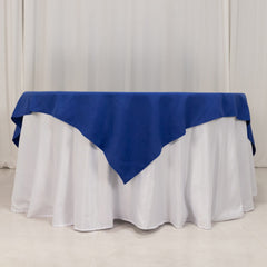 Cotton Blend 70"x70" Table Overlay Square Tablecloth Royal - Wrinkle-Resistant Fabric Table Topper