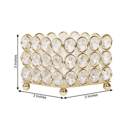 Metal Square Votive Tealight Holder Shiny Gold - Stylish Multipurpose Table Vase for Events 3"