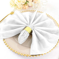 5 Pack Polyester 20"x20" Napkins White - Wrinkle Resistant & Easy Care Cloth Napkins for Special Occasions