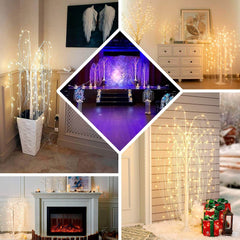 180 LED Lighted Tree Centerpiece Weeping Willow Design White Warm White - Plug-in Adapter Tabletop Accent 4ft