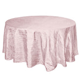 Taffeta 120" Round Tablecloth Blush - Seamless Accordion Crinkle Table Cover