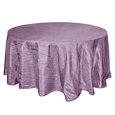 Taffeta 120" Round Tablecloth Violet Amethyst - Seamless Accordion Crinkle Table Cover