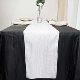 Taffeta 12"x108" Table Runner White - Accordion Crinkle Design for Modern Gatherings