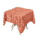 Taffeta 54"x54" Square Tablecloth Terracotta (Rust) 3D Leaf Petal Table Cover