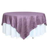Taffeta 90"x90" Table Overlay Square Tablecloth Violet Amethyst - Accordion Crinkle Table Cover