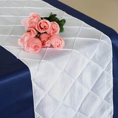 Taffeta Pintuck 12"x108" Table Runner White - Stylish & Durable Table Decor for Events