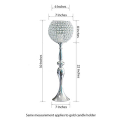 Acrylic Crystal Beaded Goblet Candle Holder Gold - Exquisite Flower Ball Centerpiece Stand for High-End Event Styling 30"